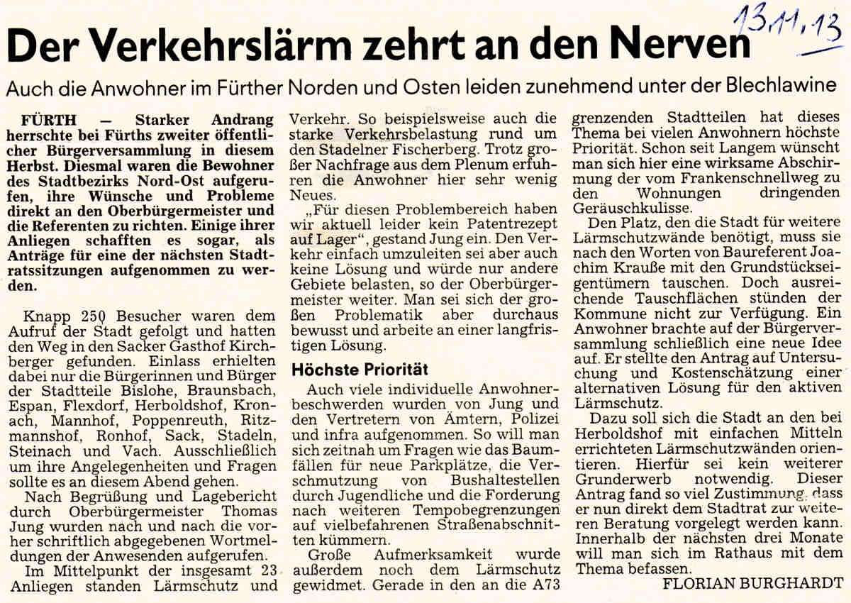 Verkehrslärm zehrt
